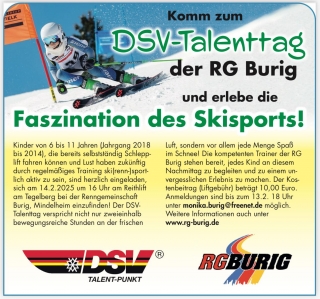 Komm zum DSV-Talenttag der RG Burig